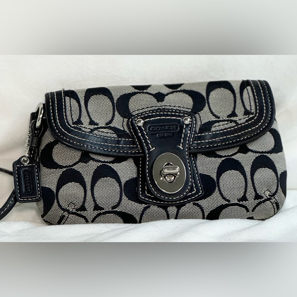 Coach Signature Wristlet w/ Turn Lock (Pre-Loved)